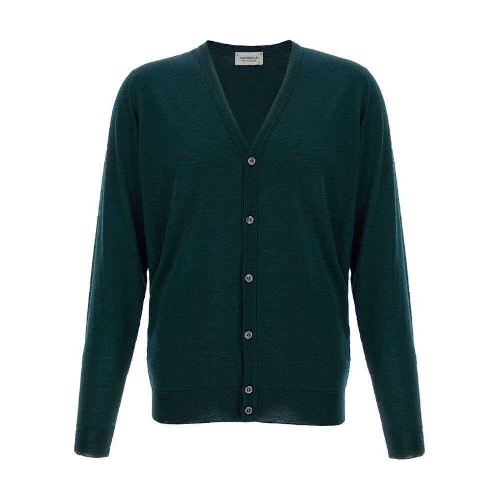 JOHN SMEDLEY Bicolor Merino Wool Men's Cardigan